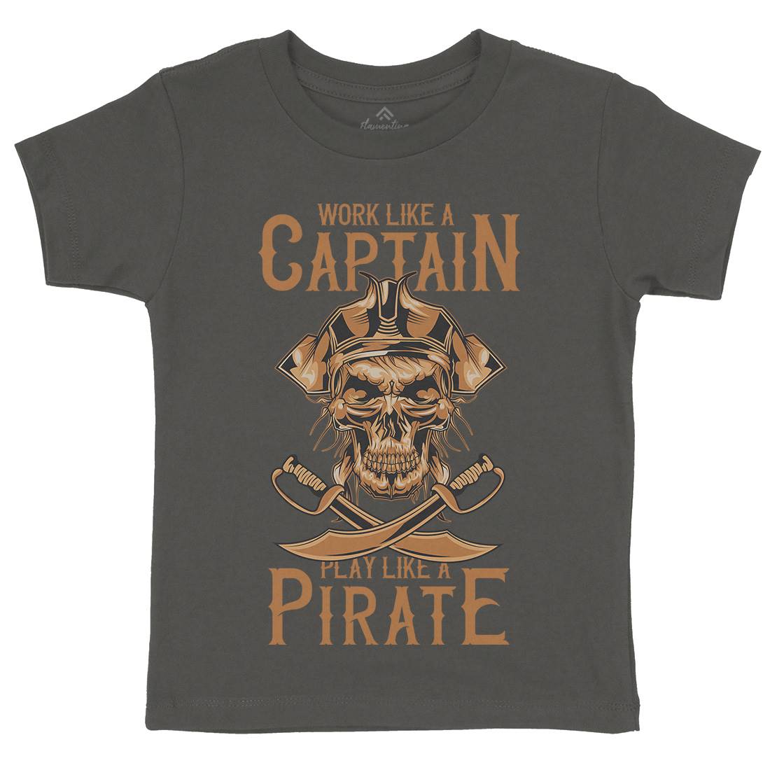 Pirate Kids Crew Neck T-Shirt Navy B162
