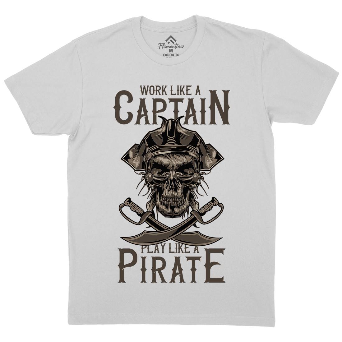Pirate Mens Crew Neck T-Shirt Navy B162