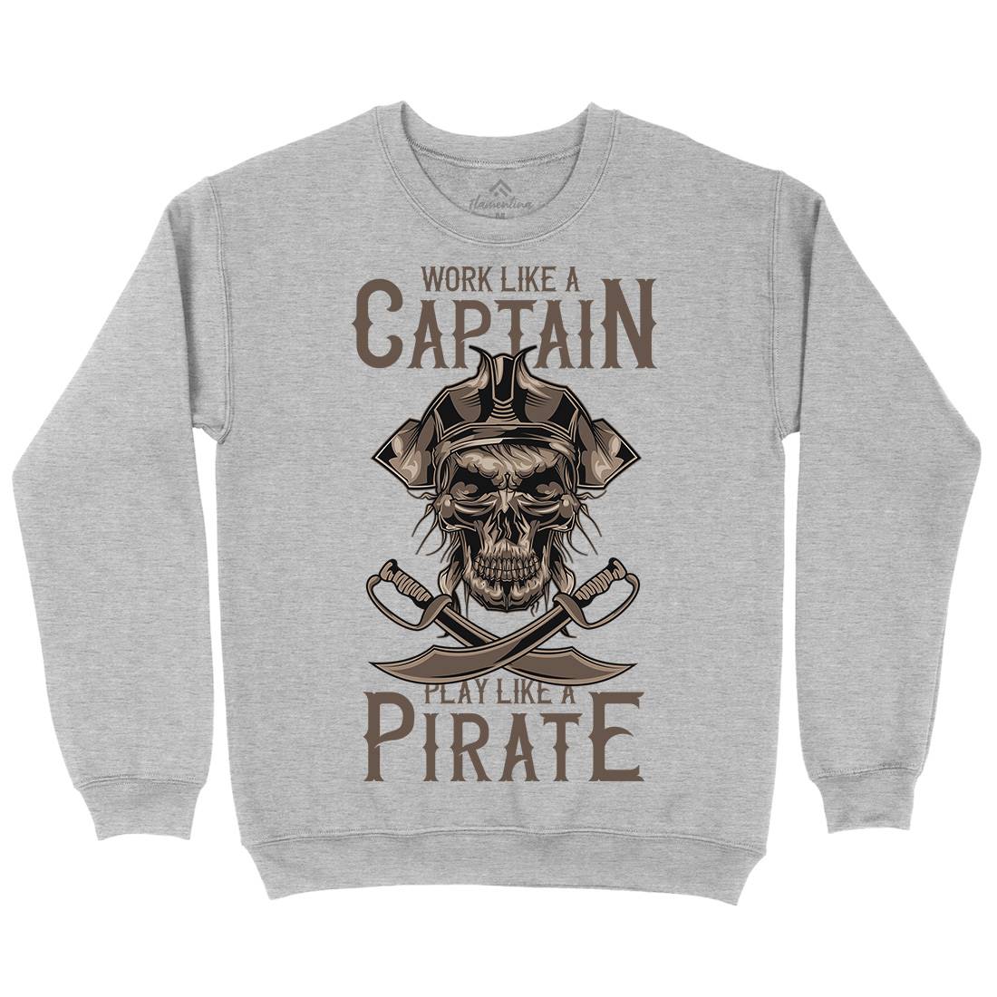 Pirate Mens Crew Neck Sweatshirt Navy B162