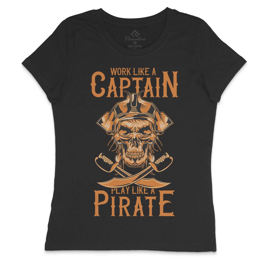Pirate Womens Crew Neck T-Shirt Navy B162