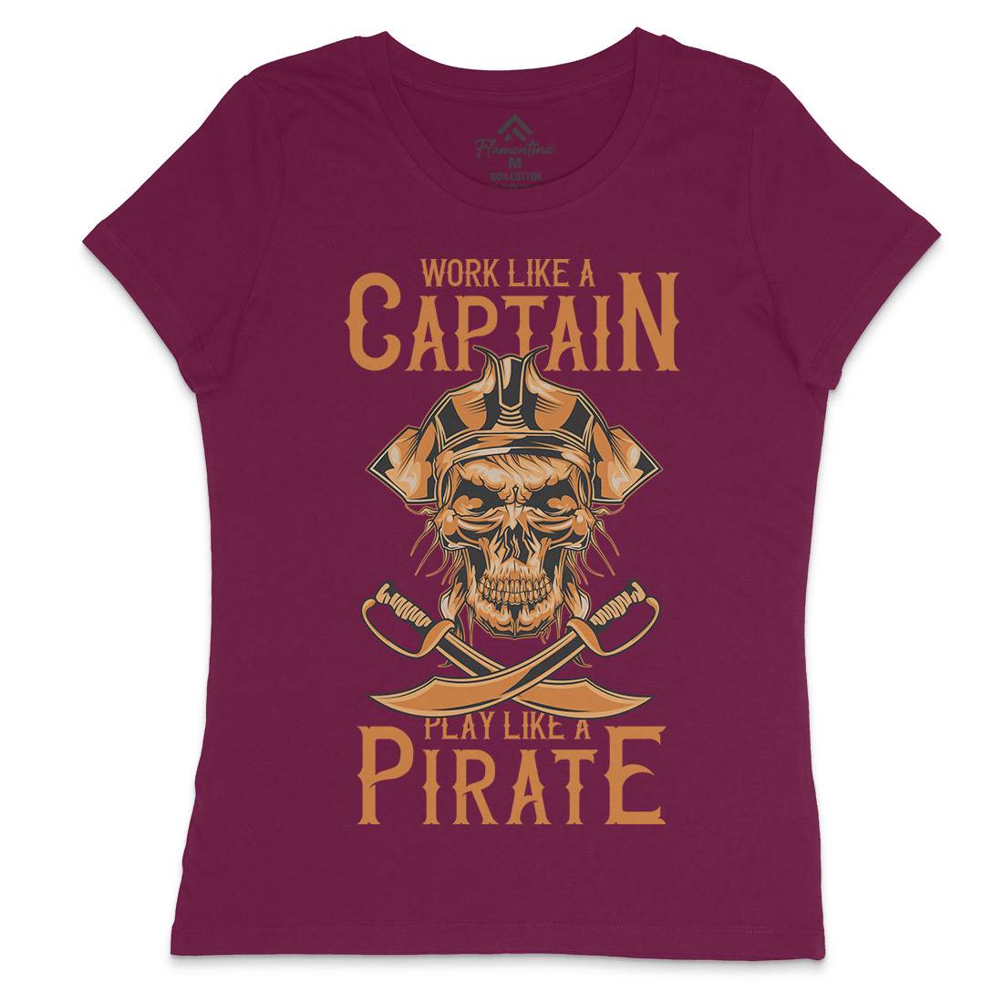 Pirate Womens Crew Neck T-Shirt Navy B162