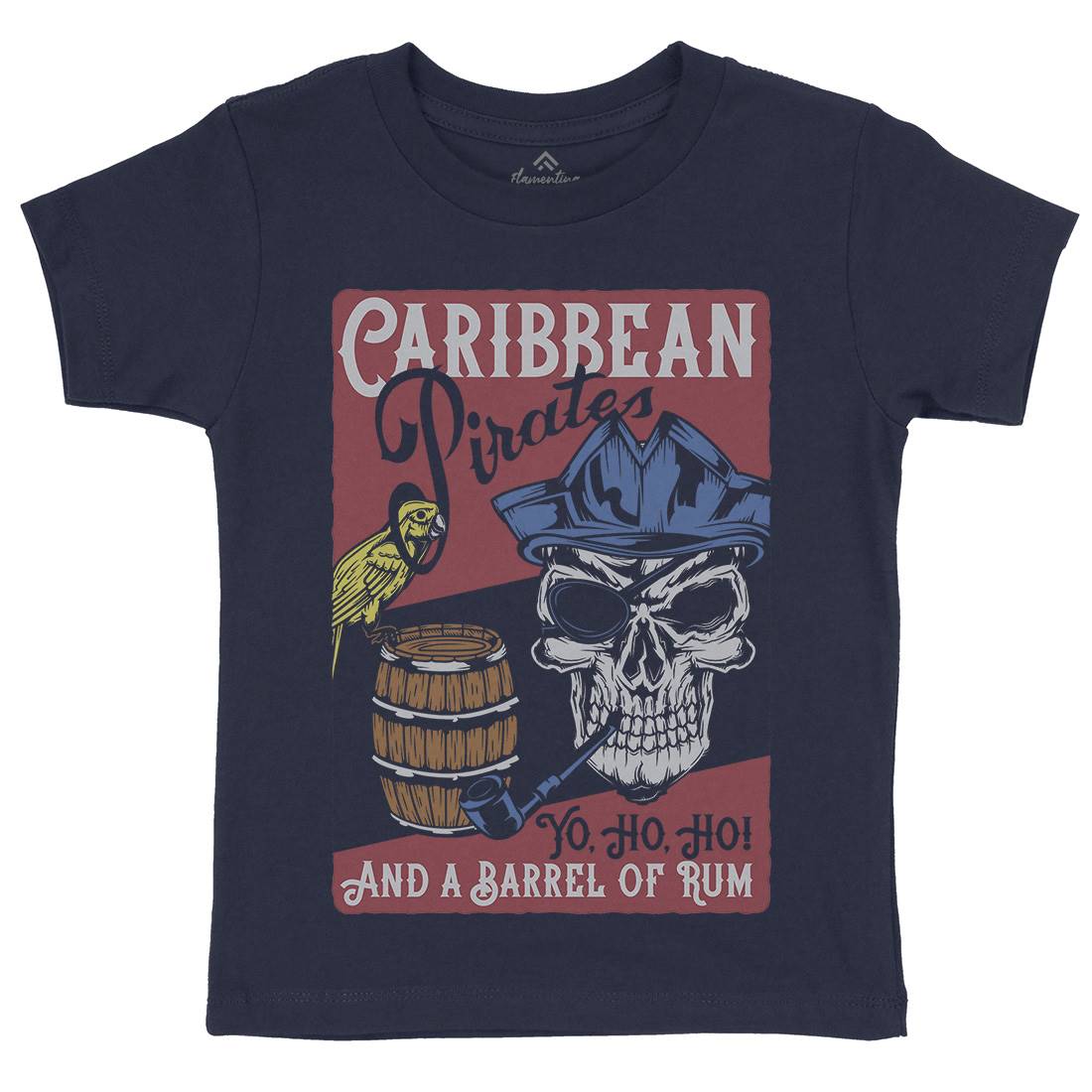 Pirate Kids Organic Crew Neck T-Shirt Navy B163