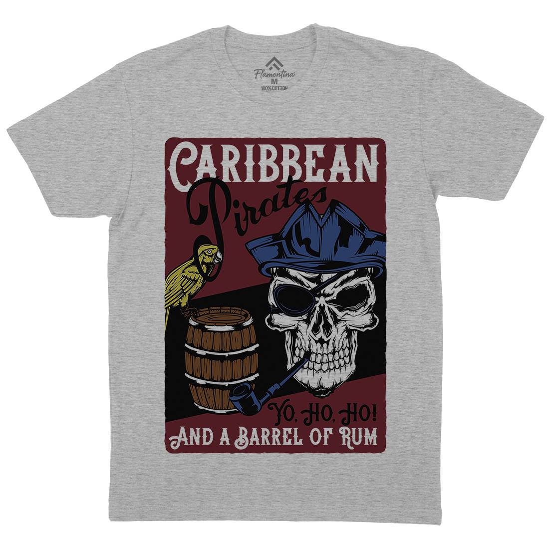 Pirate Mens Organic Crew Neck T-Shirt Navy B163