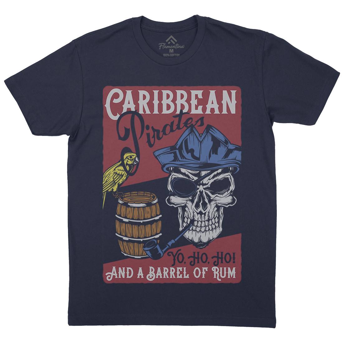 Pirate Mens Crew Neck T-Shirt Navy B163