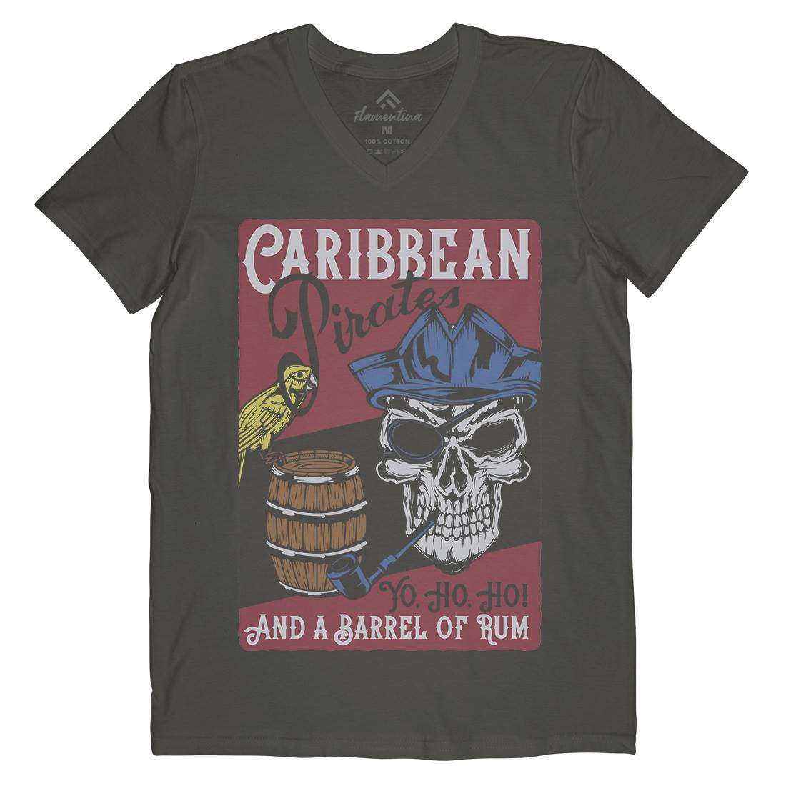 Pirate Mens V-Neck T-Shirt Navy B163