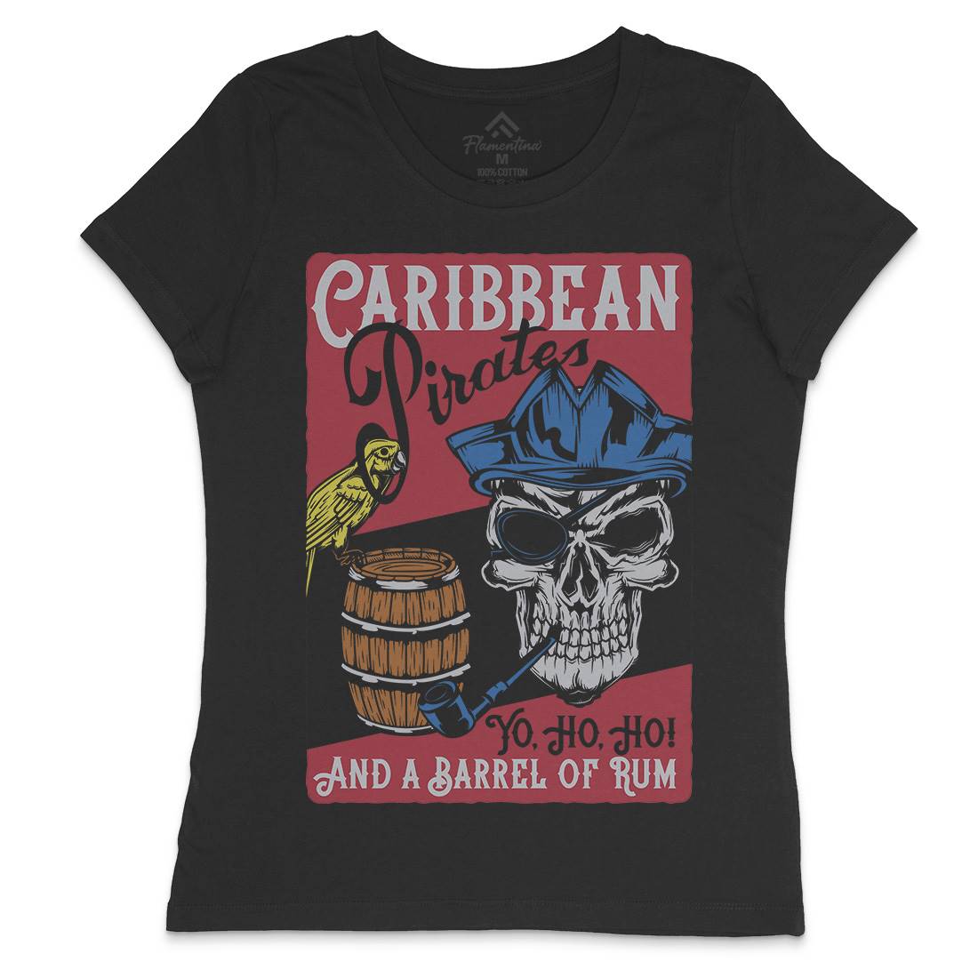 Pirate Womens Crew Neck T-Shirt Navy B163