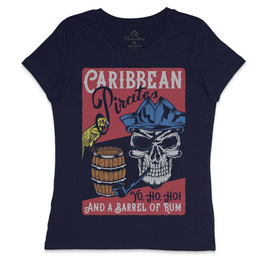 Pirate Womens Crew Neck T-Shirt Navy B163