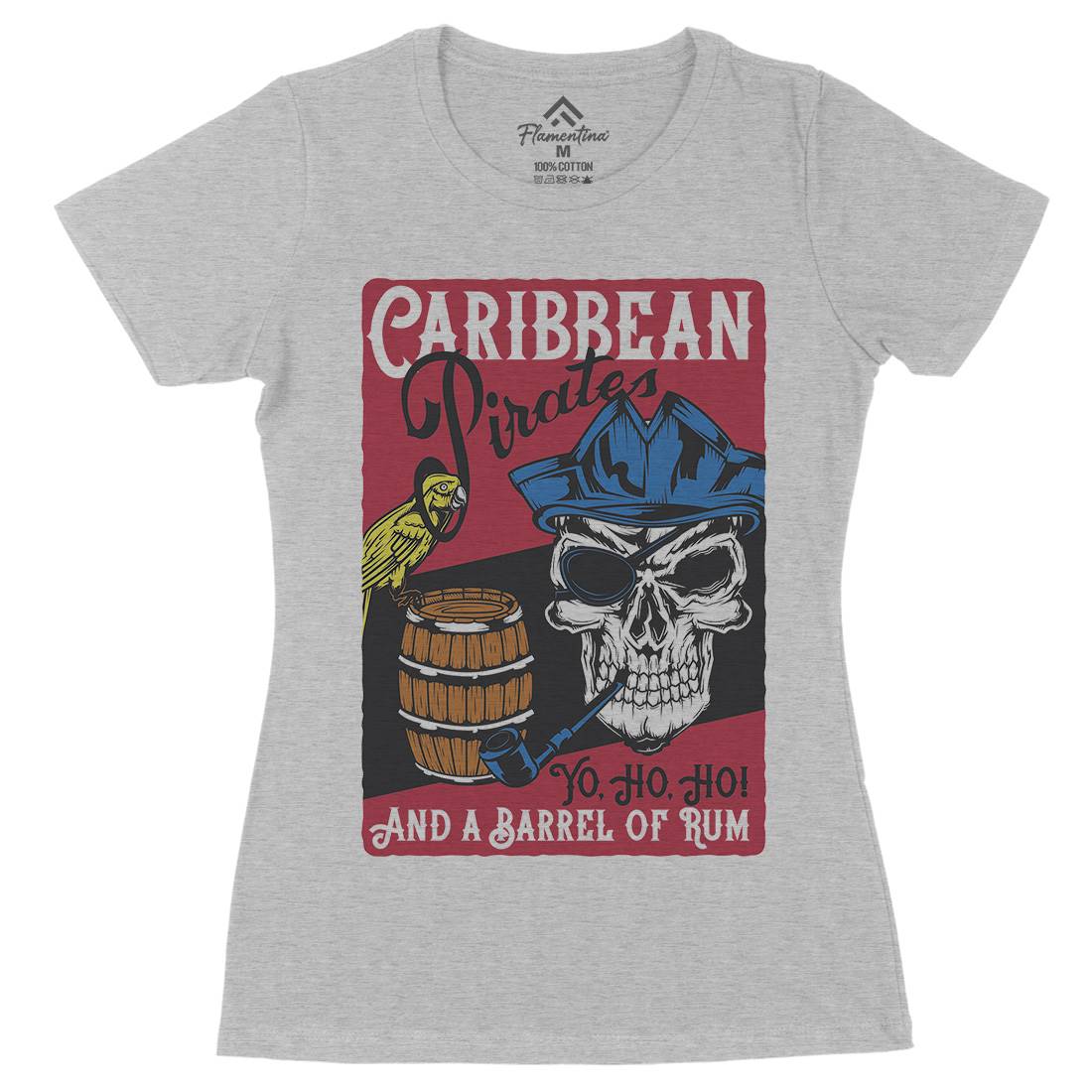 Pirate Womens Organic Crew Neck T-Shirt Navy B163