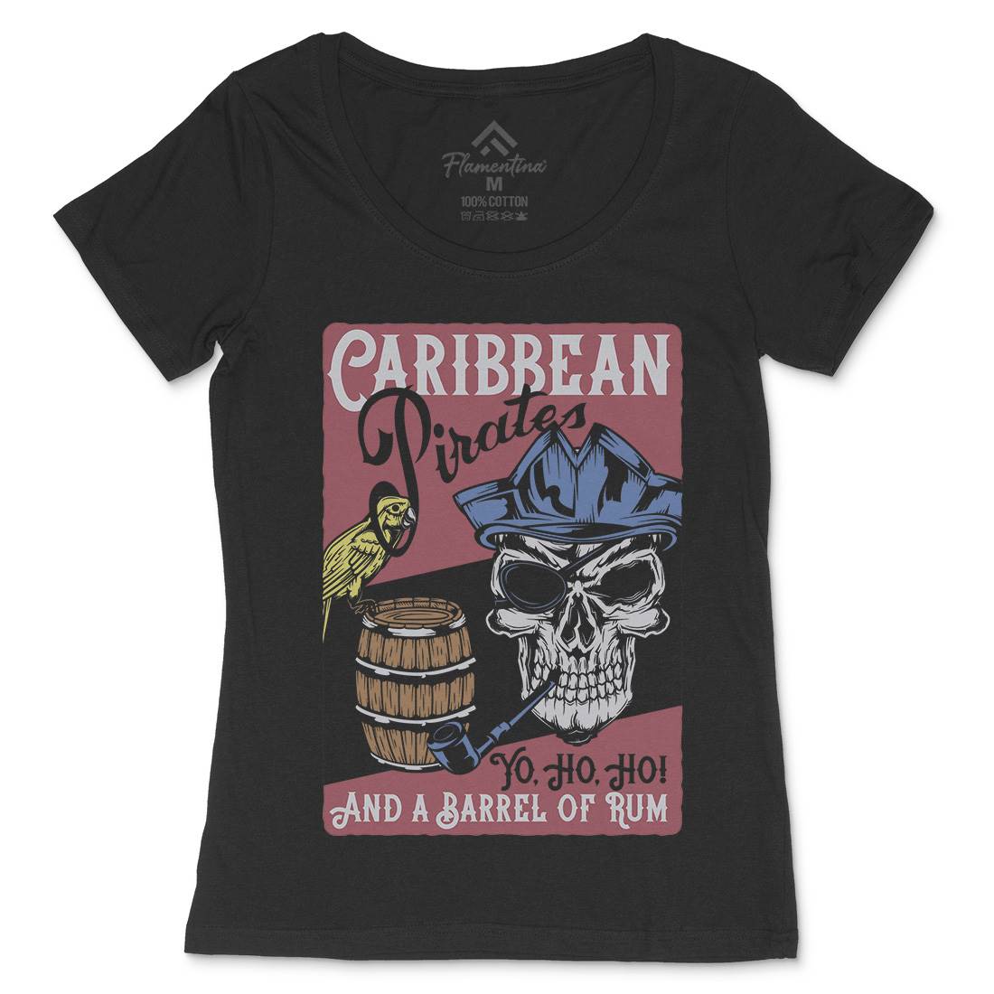 Pirate Womens Scoop Neck T-Shirt Navy B163
