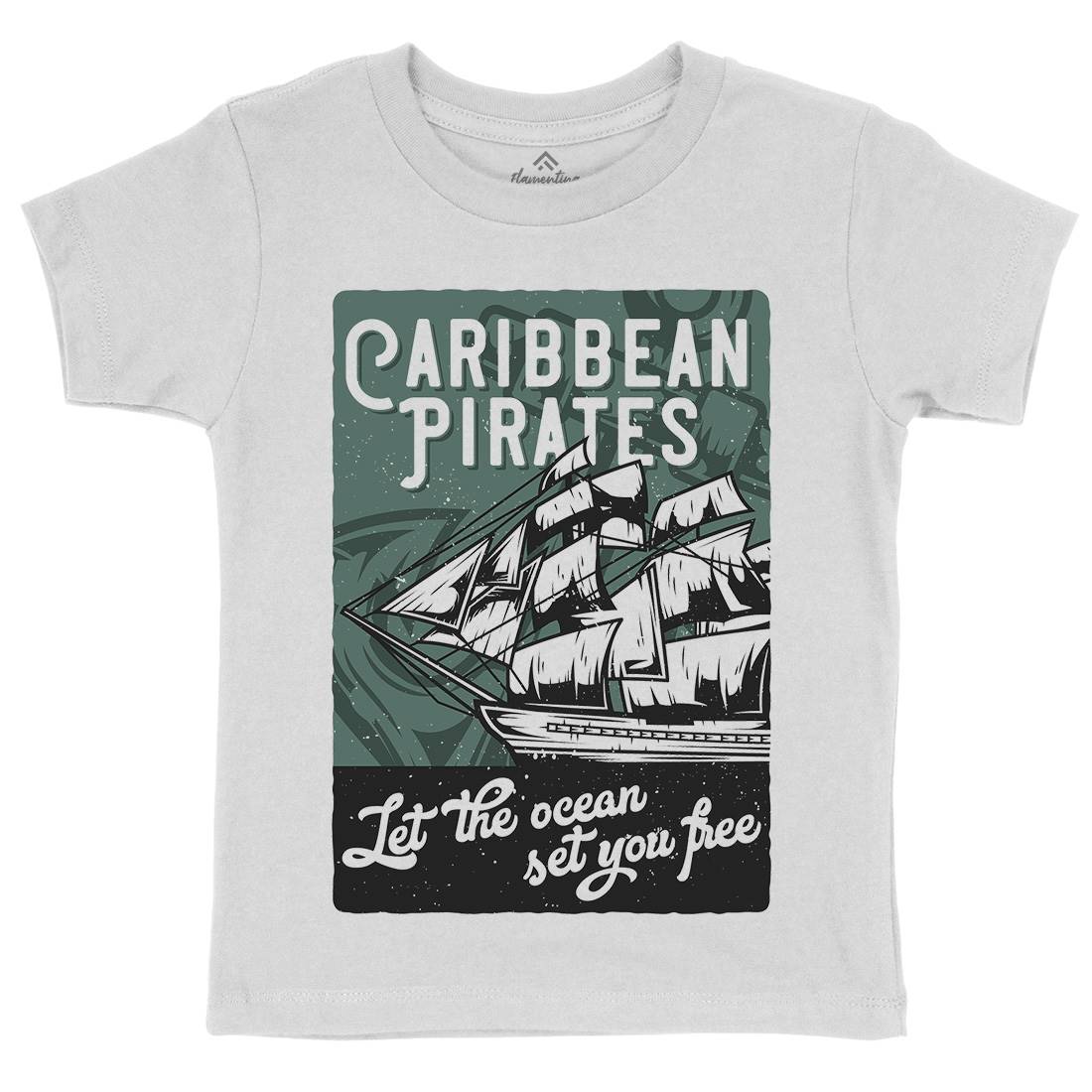 Pirate Kids Organic Crew Neck T-Shirt Navy B164