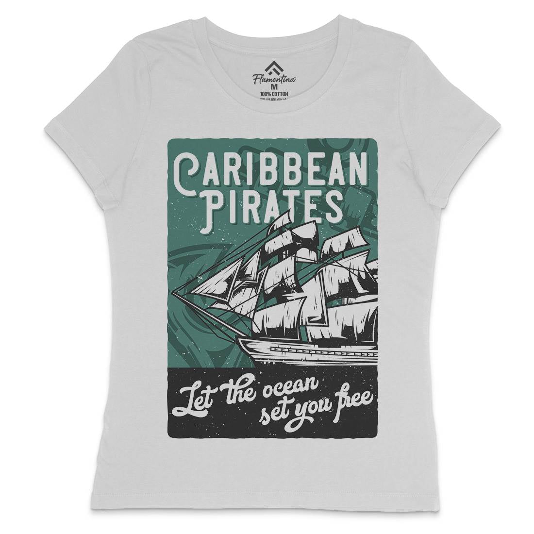 Pirate Womens Crew Neck T-Shirt Navy B164
