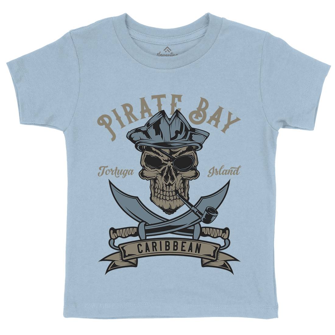 Pirate Kids Organic Crew Neck T-Shirt Navy B165
