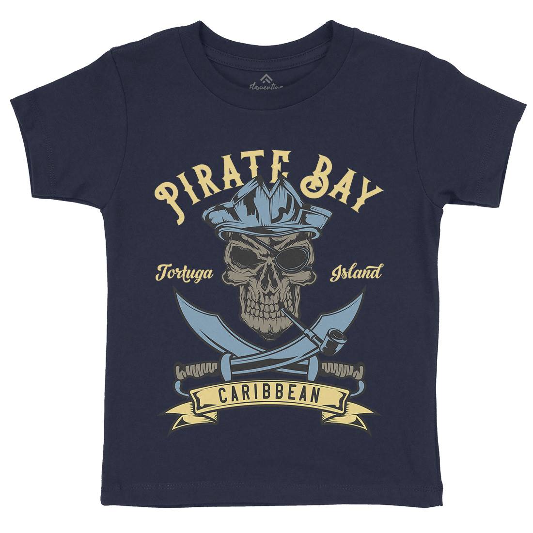 Pirate Kids Crew Neck T-Shirt Navy B165