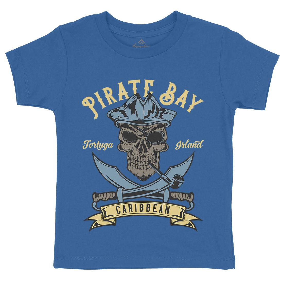 Pirate Kids Organic Crew Neck T-Shirt Navy B165
