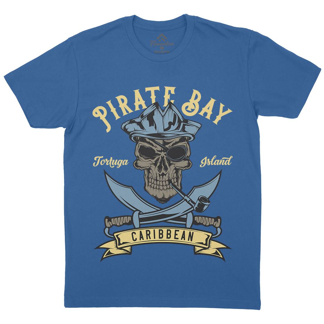 Pirate Mens Organic Crew Neck T-Shirt Navy B165