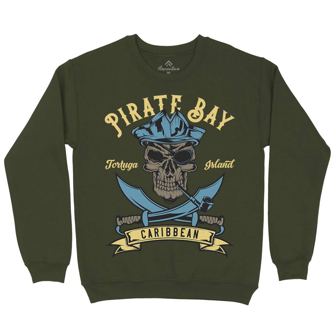 Pirate Mens Crew Neck Sweatshirt Navy B165
