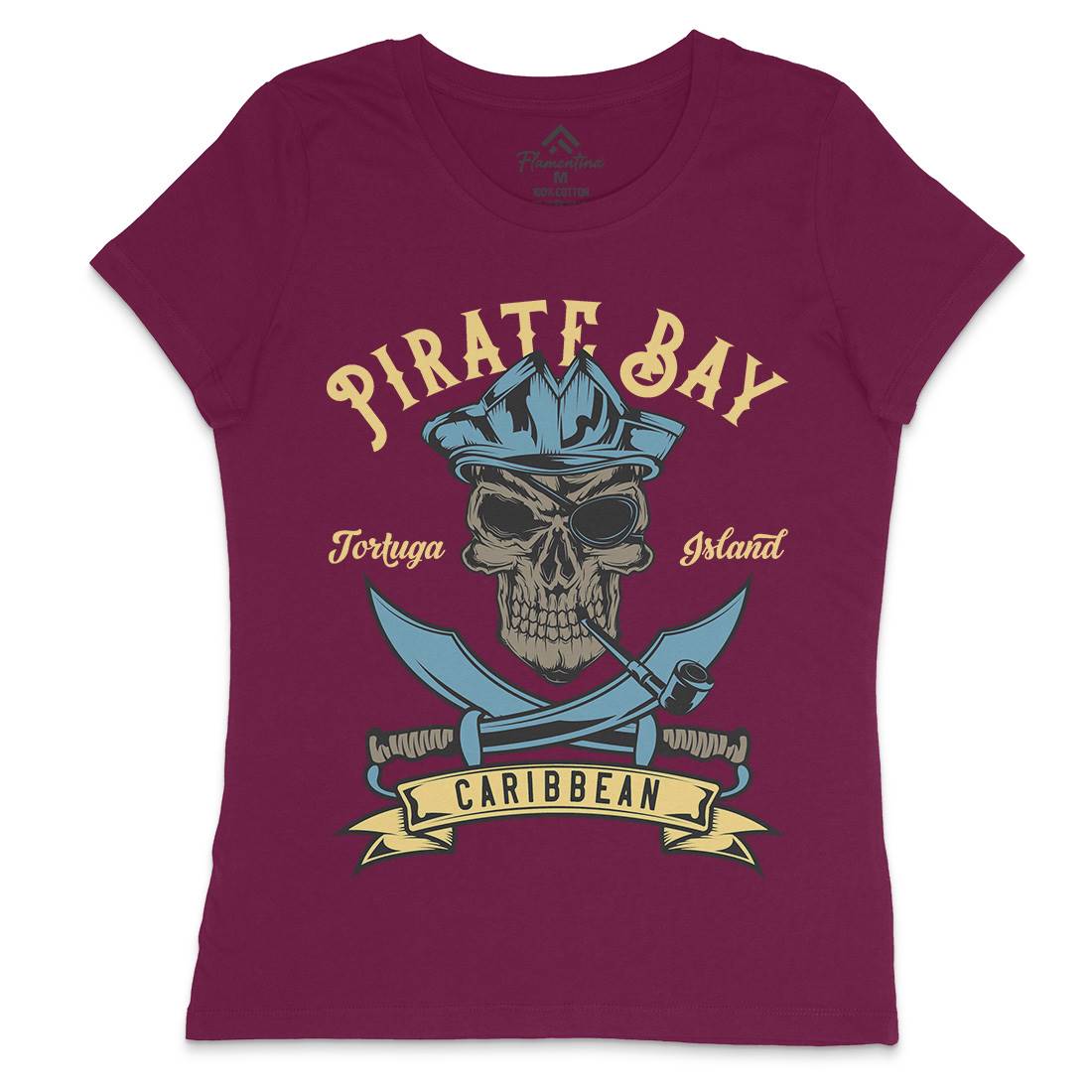 Pirate Womens Crew Neck T-Shirt Navy B165