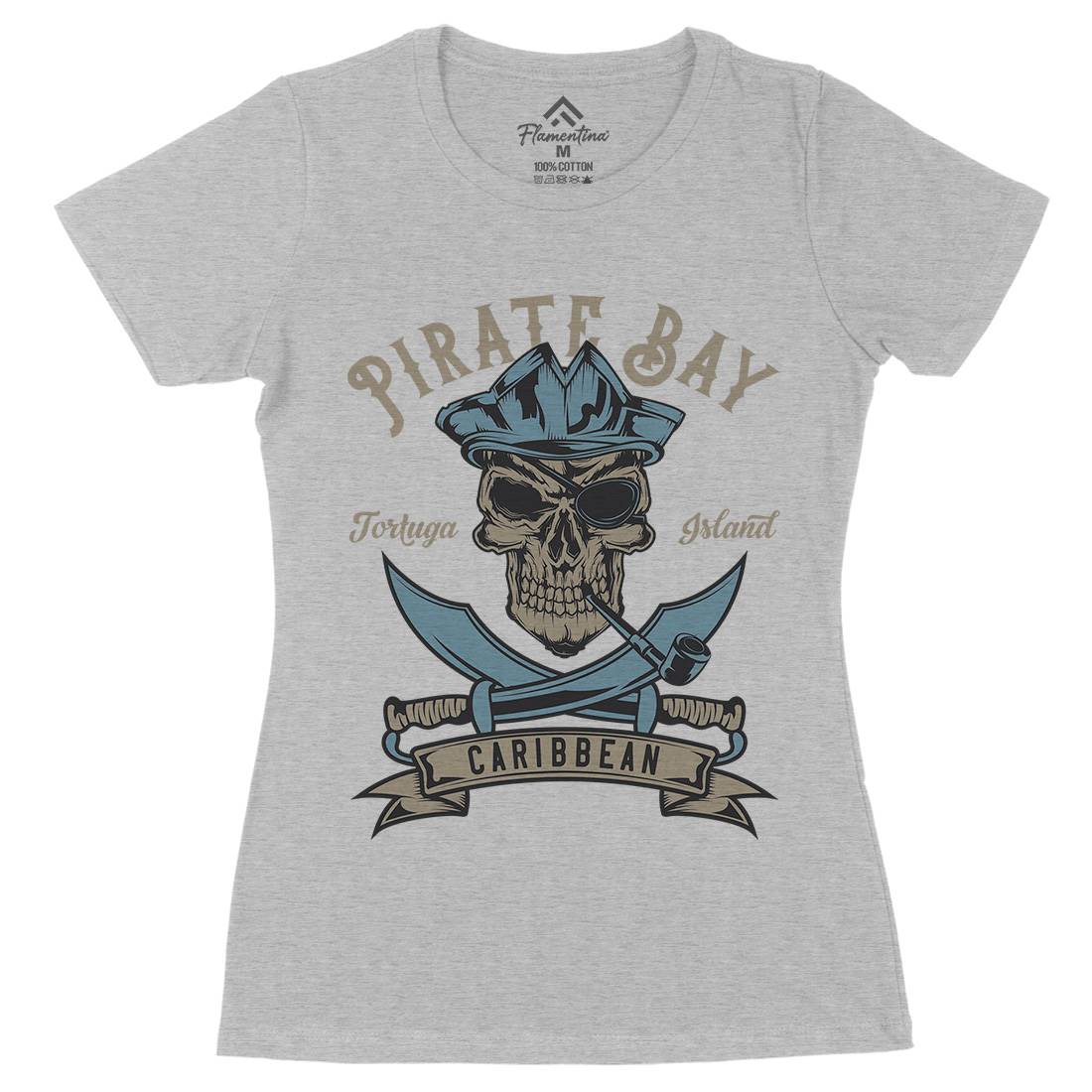 Pirate Womens Organic Crew Neck T-Shirt Navy B165