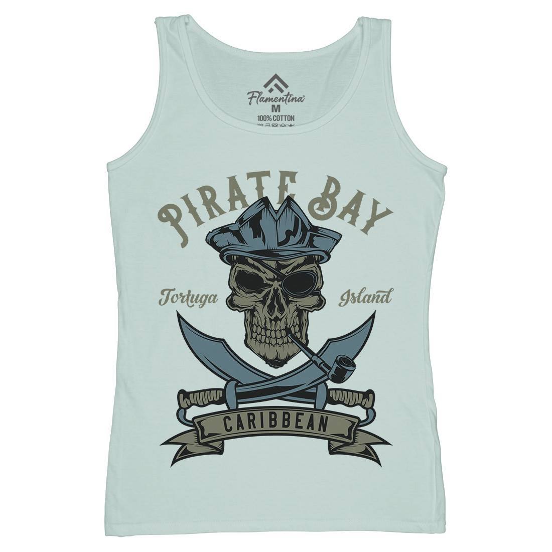 Pirate Womens Organic Tank Top Vest Navy B165
