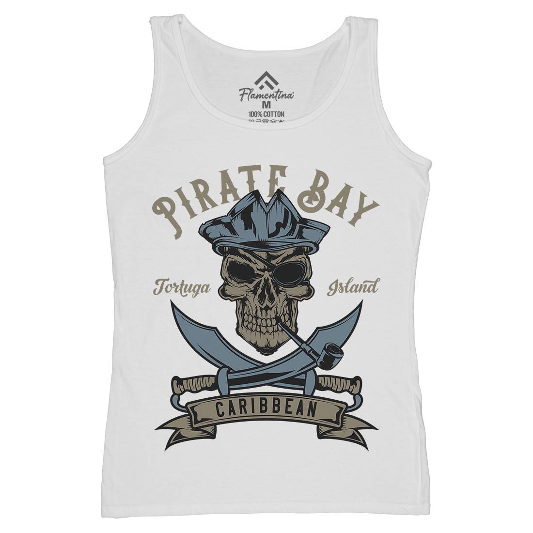 Pirate Womens Organic Tank Top Vest Navy B165