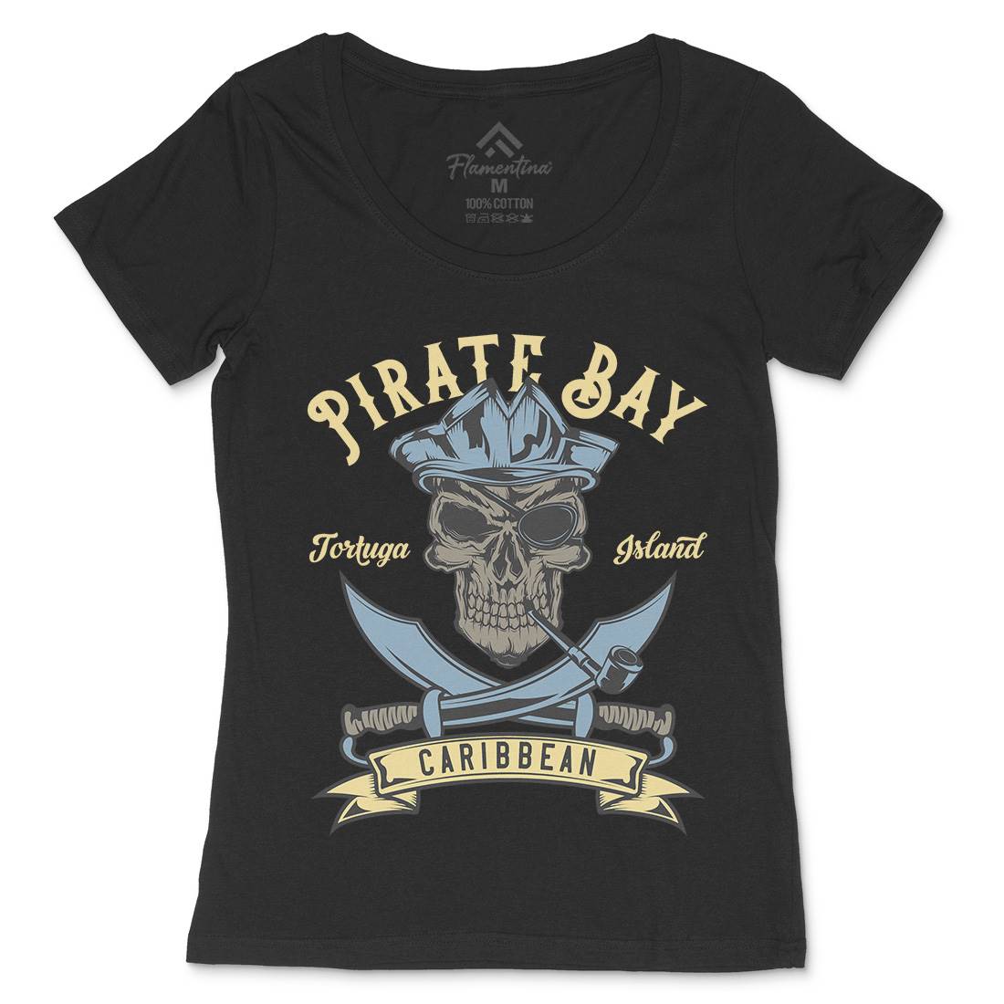 Pirate Womens Scoop Neck T-Shirt Navy B165