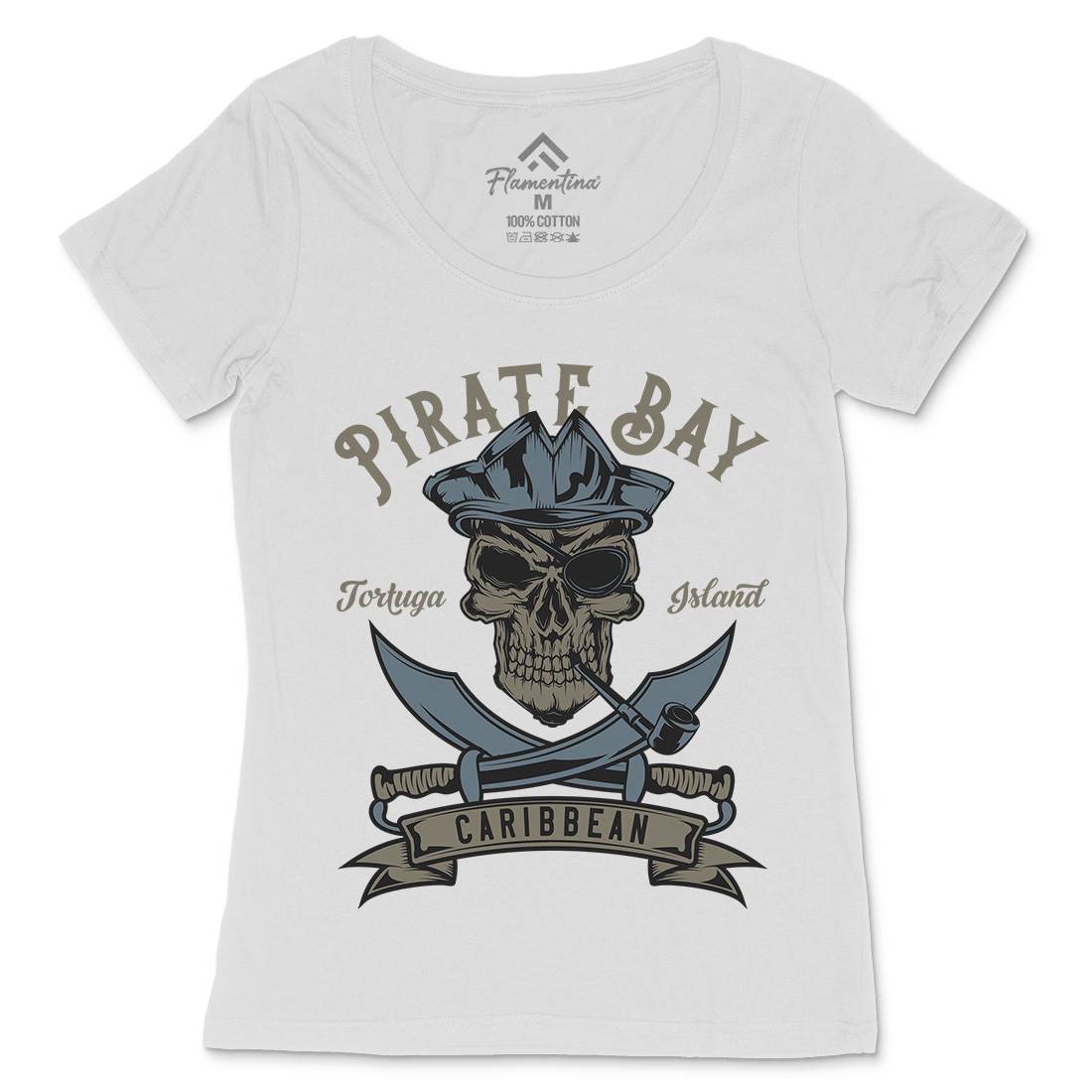 Pirate Womens Scoop Neck T-Shirt Navy B165