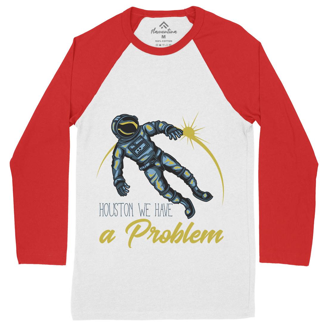 Astronaut Mens Long Sleeve Baseball T-Shirt Space B166