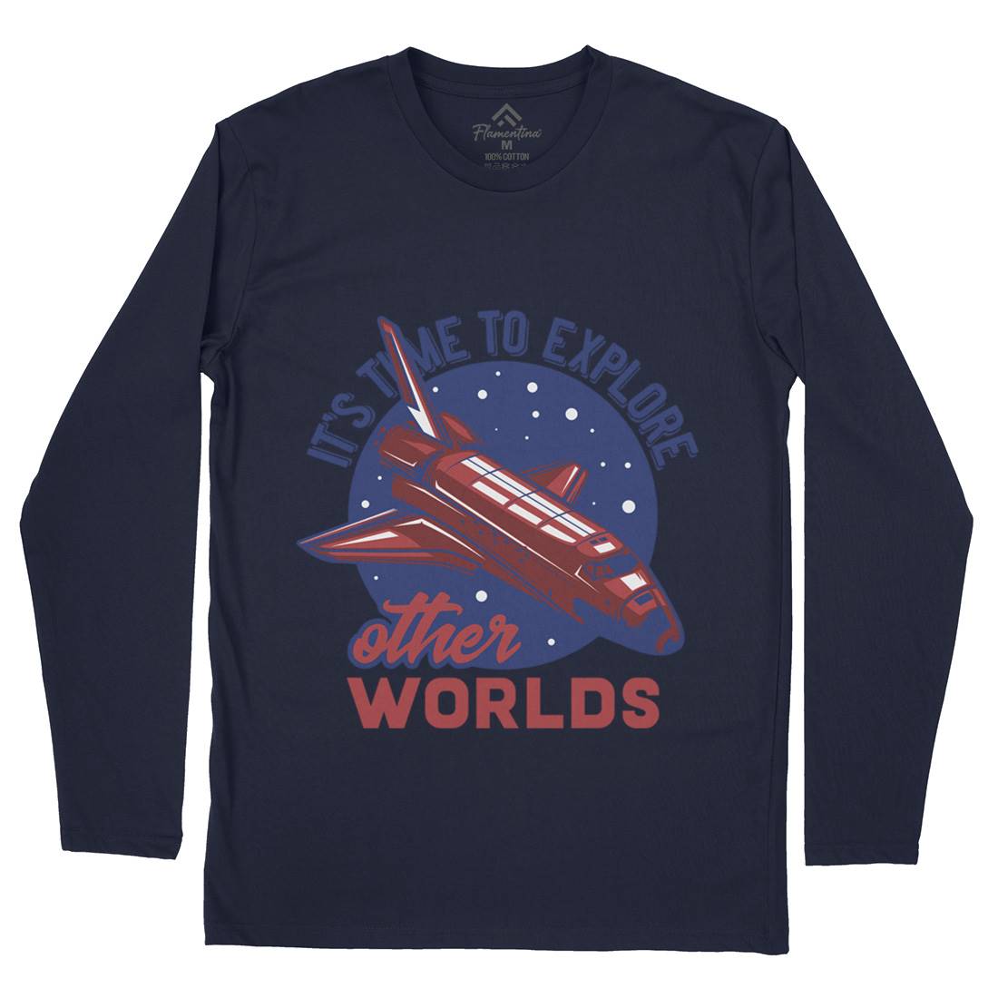 Shuttle Mens Long Sleeve T-Shirt Space B167