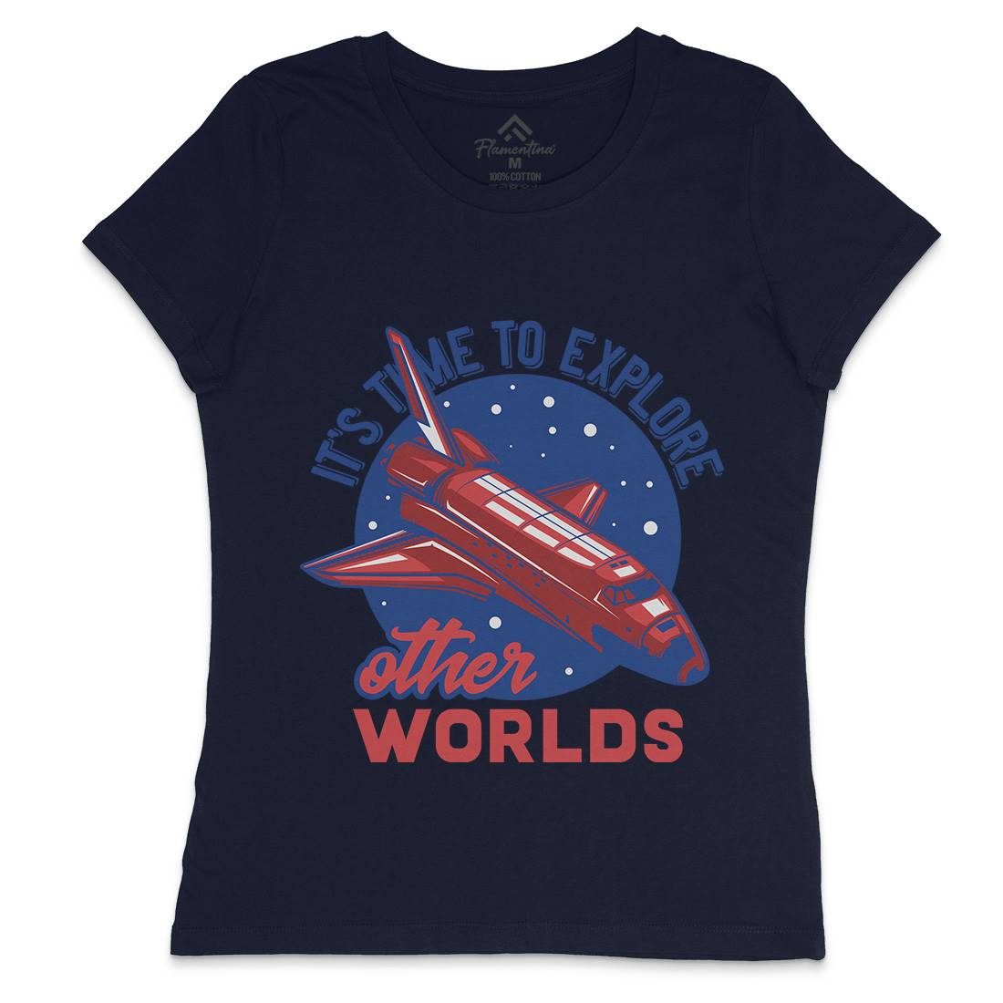 Shuttle Womens Crew Neck T-Shirt Space B167