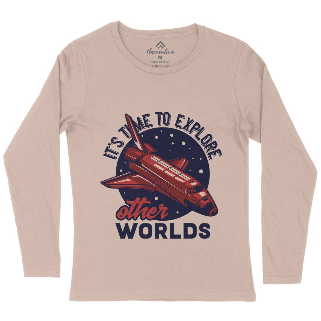 Shuttle Womens Long Sleeve T-Shirt Space B167