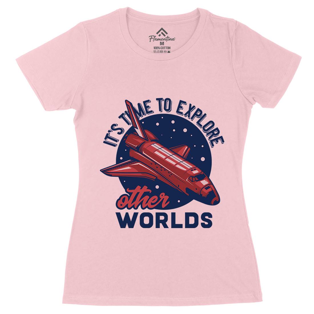 Shuttle Womens Organic Crew Neck T-Shirt Space B167