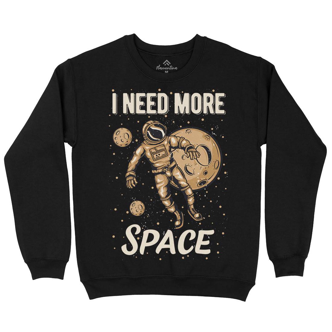 Need More Mens Crew Neck Sweatshirt Space B168