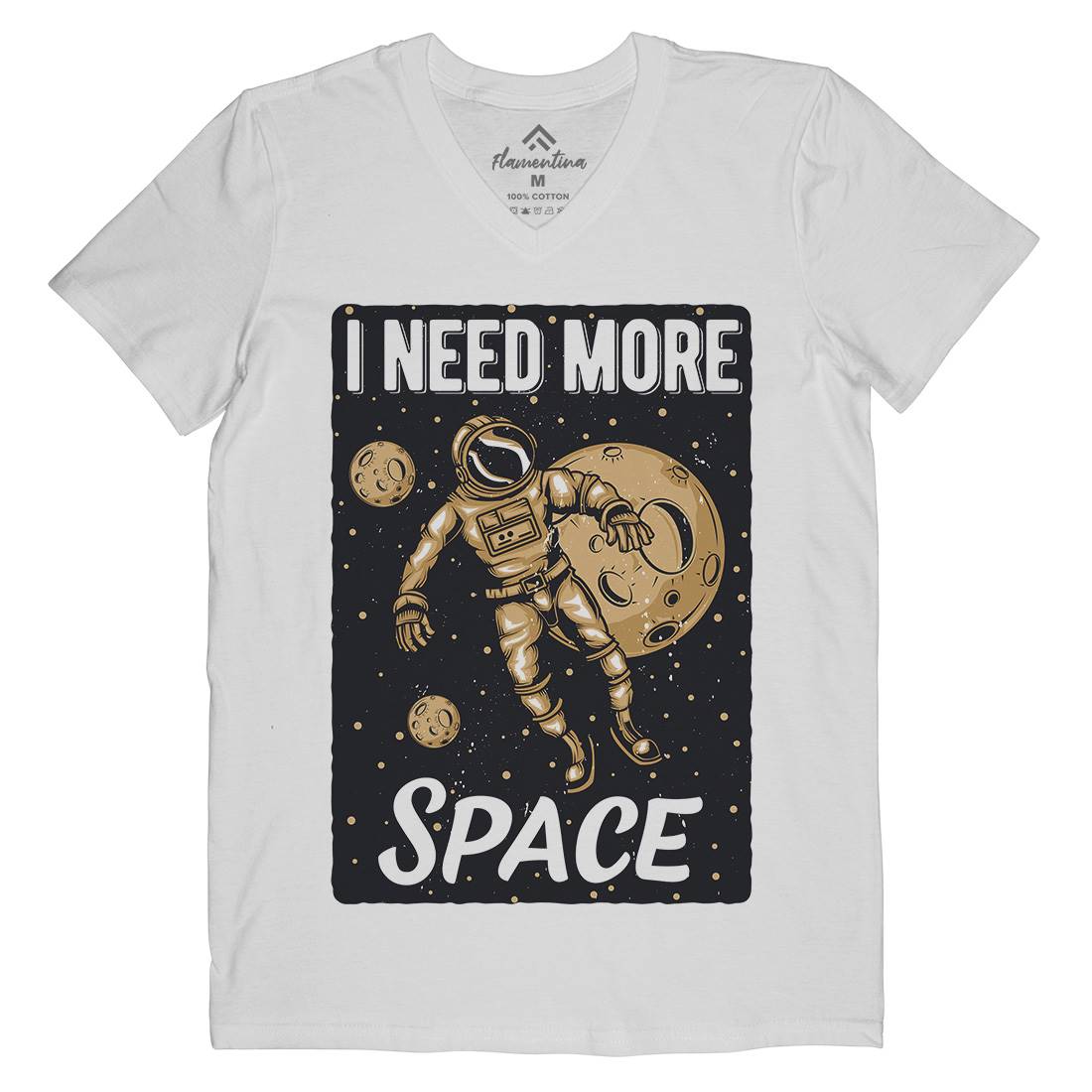 Need More Mens V-Neck T-Shirt Space B168