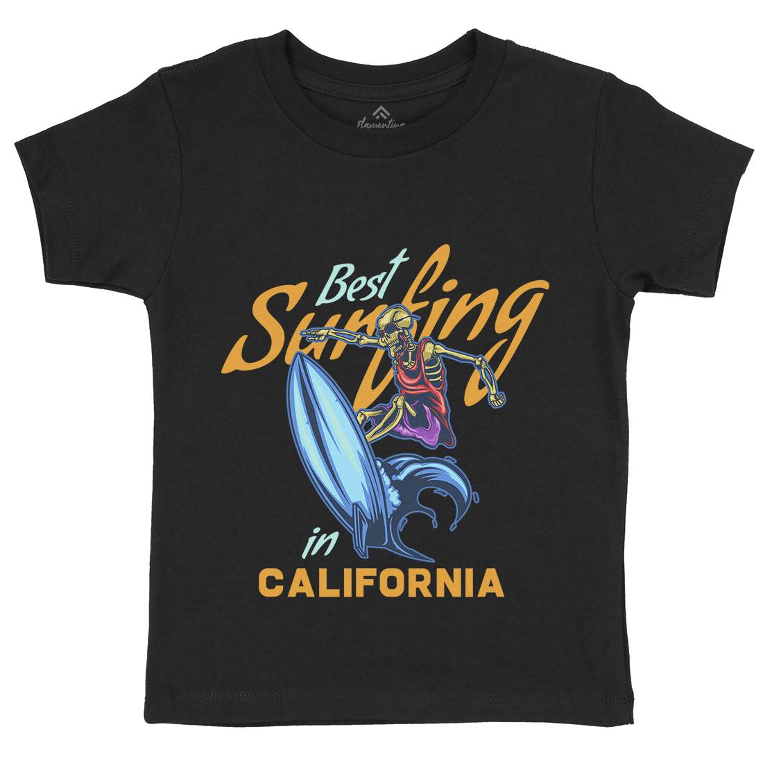 California Surfing Kids Organic Crew Neck T-Shirt Surf B170