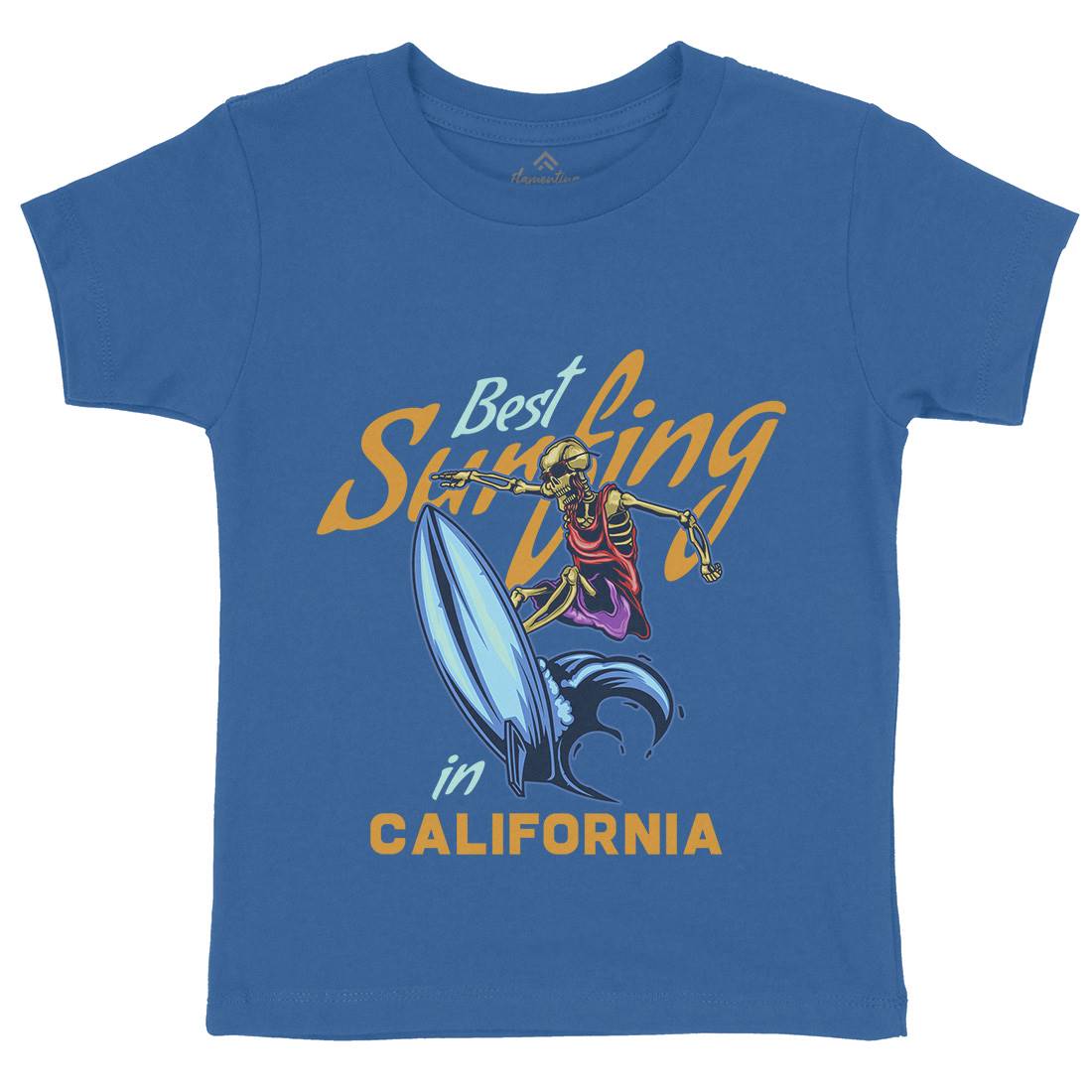 California Surfing Kids Organic Crew Neck T-Shirt Surf B170
