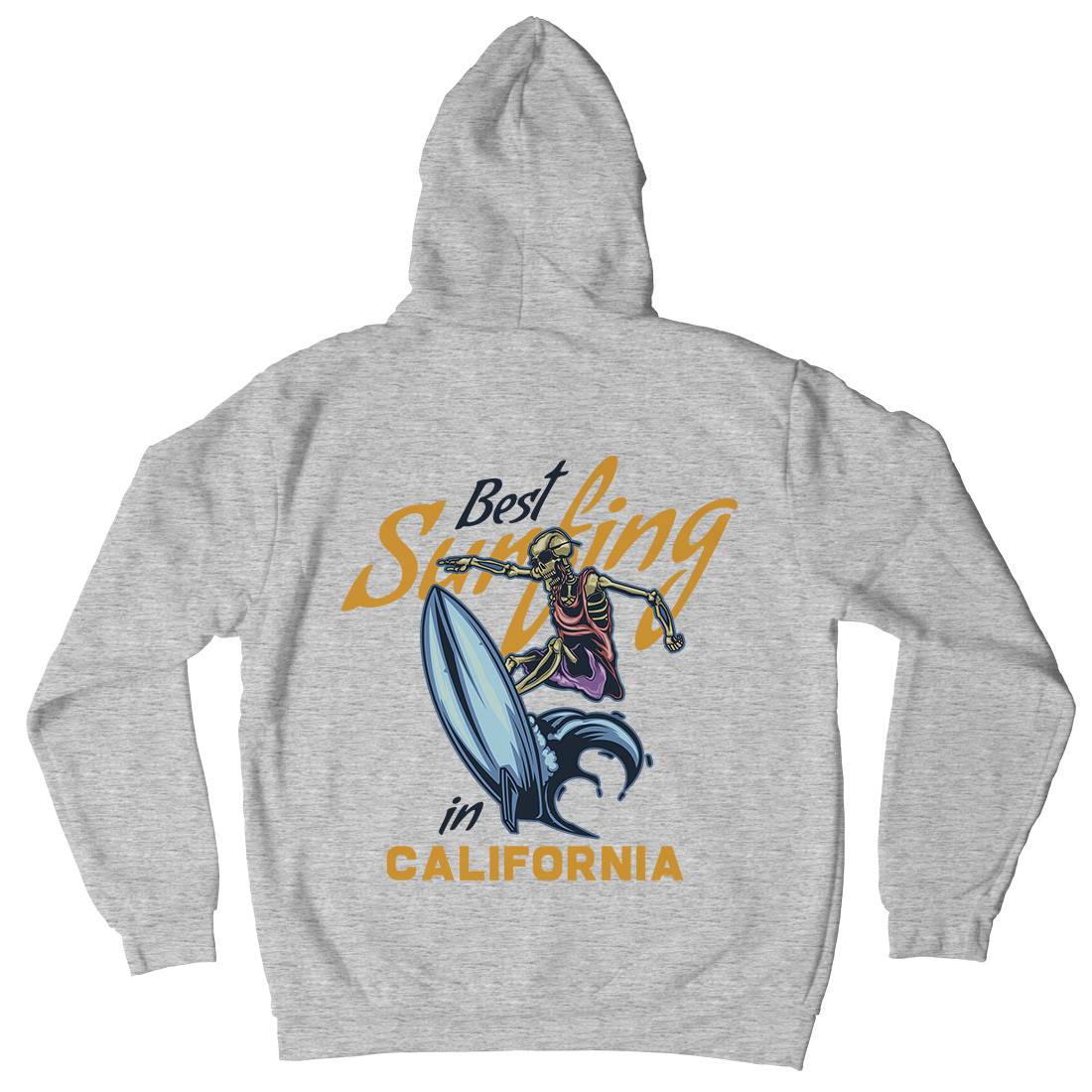California Surfing Mens Hoodie With Pocket Surf B170