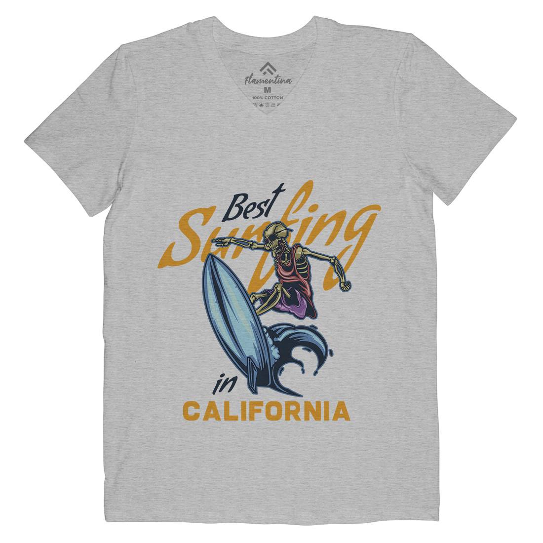 California Surfing Mens V-Neck T-Shirt Surf B170