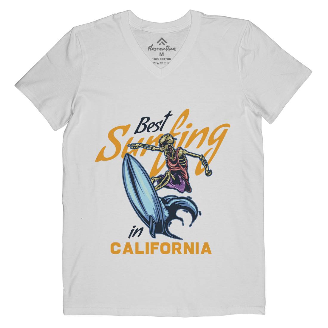 California Surfing Mens V-Neck T-Shirt Surf B170