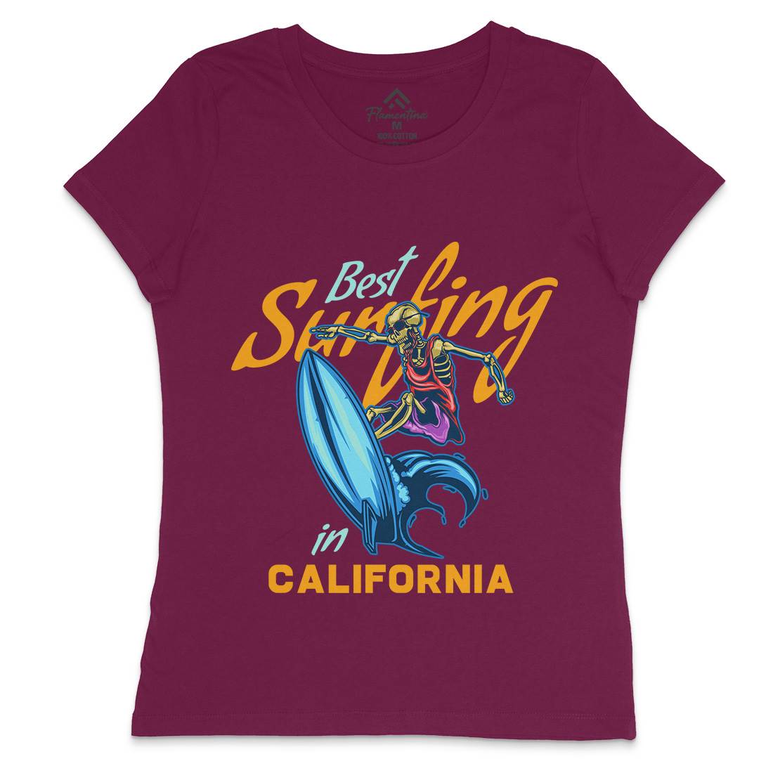 California Surfing Womens Crew Neck T-Shirt Surf B170