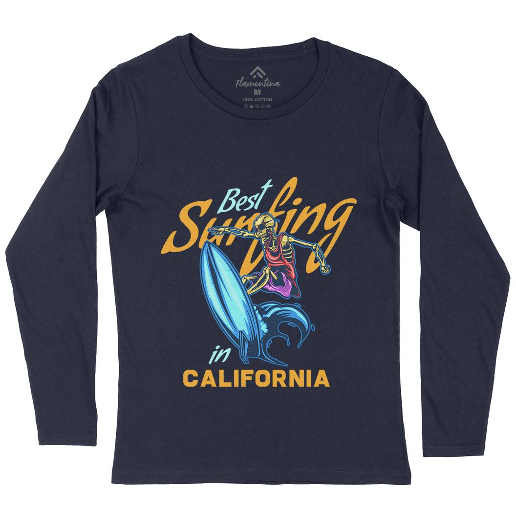 California Surfing Womens Long Sleeve T-Shirt Surf B170