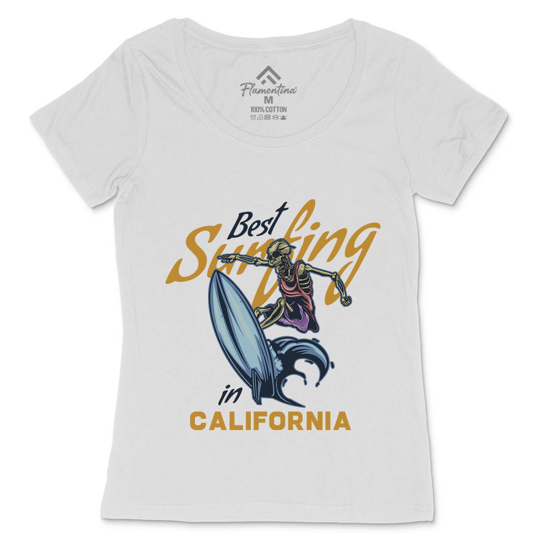 California Surfing Womens Scoop Neck T-Shirt Surf B170