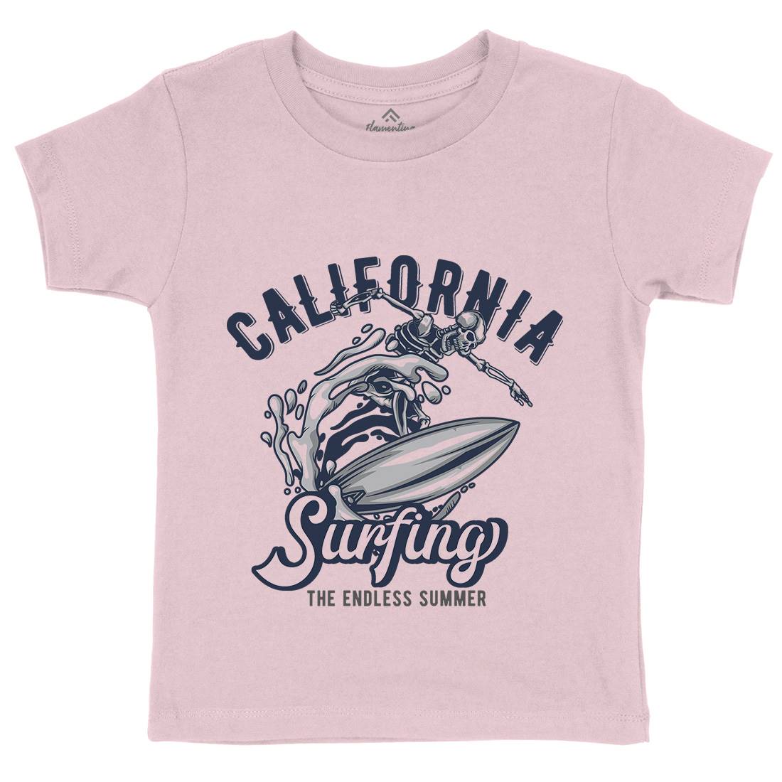 California Surfing Kids Organic Crew Neck T-Shirt Surf B171