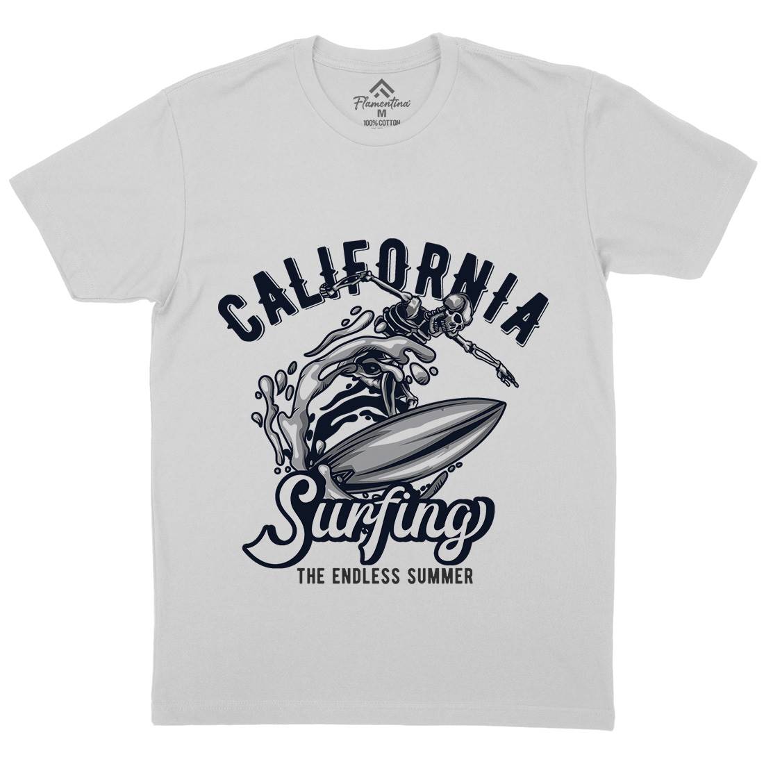 California Surfing Mens Crew Neck T-Shirt Surf B171