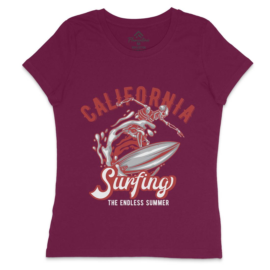 California Surfing Womens Crew Neck T-Shirt Surf B171