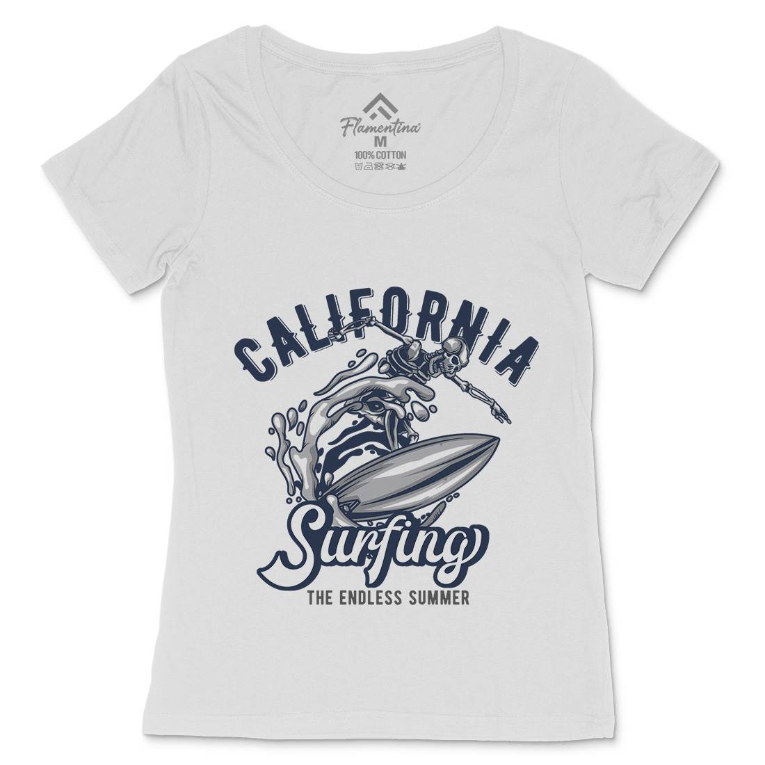 California Surfing Womens Scoop Neck T-Shirt Surf B171