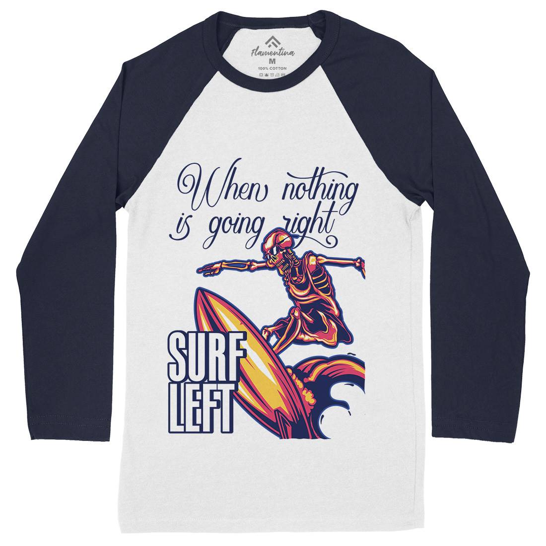 Surfing Mens Long Sleeve Baseball T-Shirt Surf B172