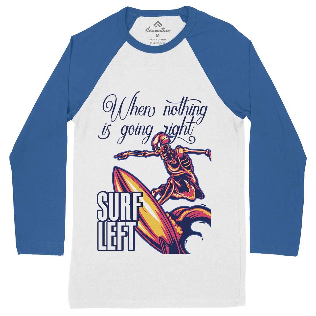 Surfing Mens Long Sleeve Baseball T-Shirt Surf B172