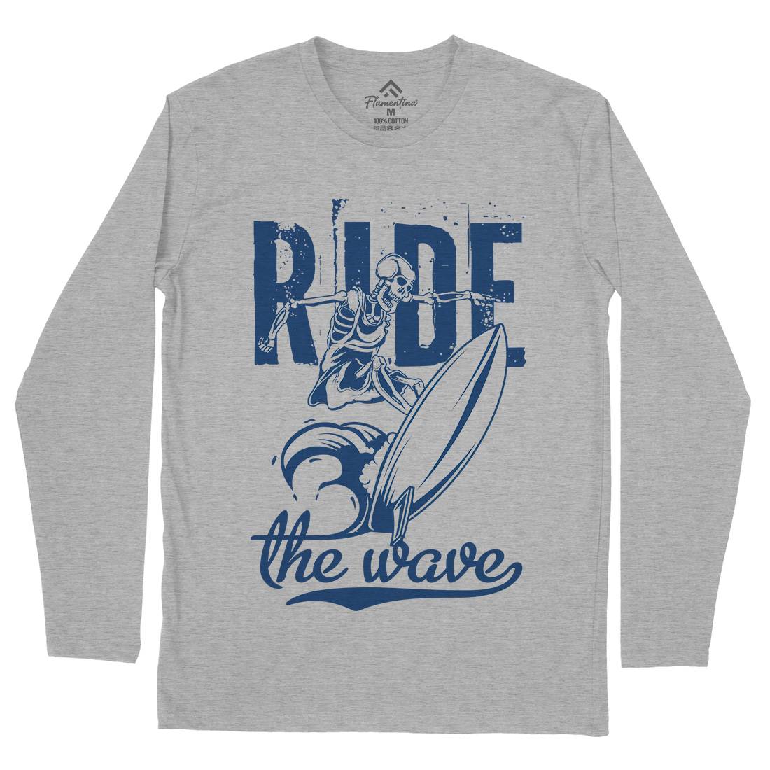 Ride Wave Surfing Mens Long Sleeve T-Shirt Surf B173