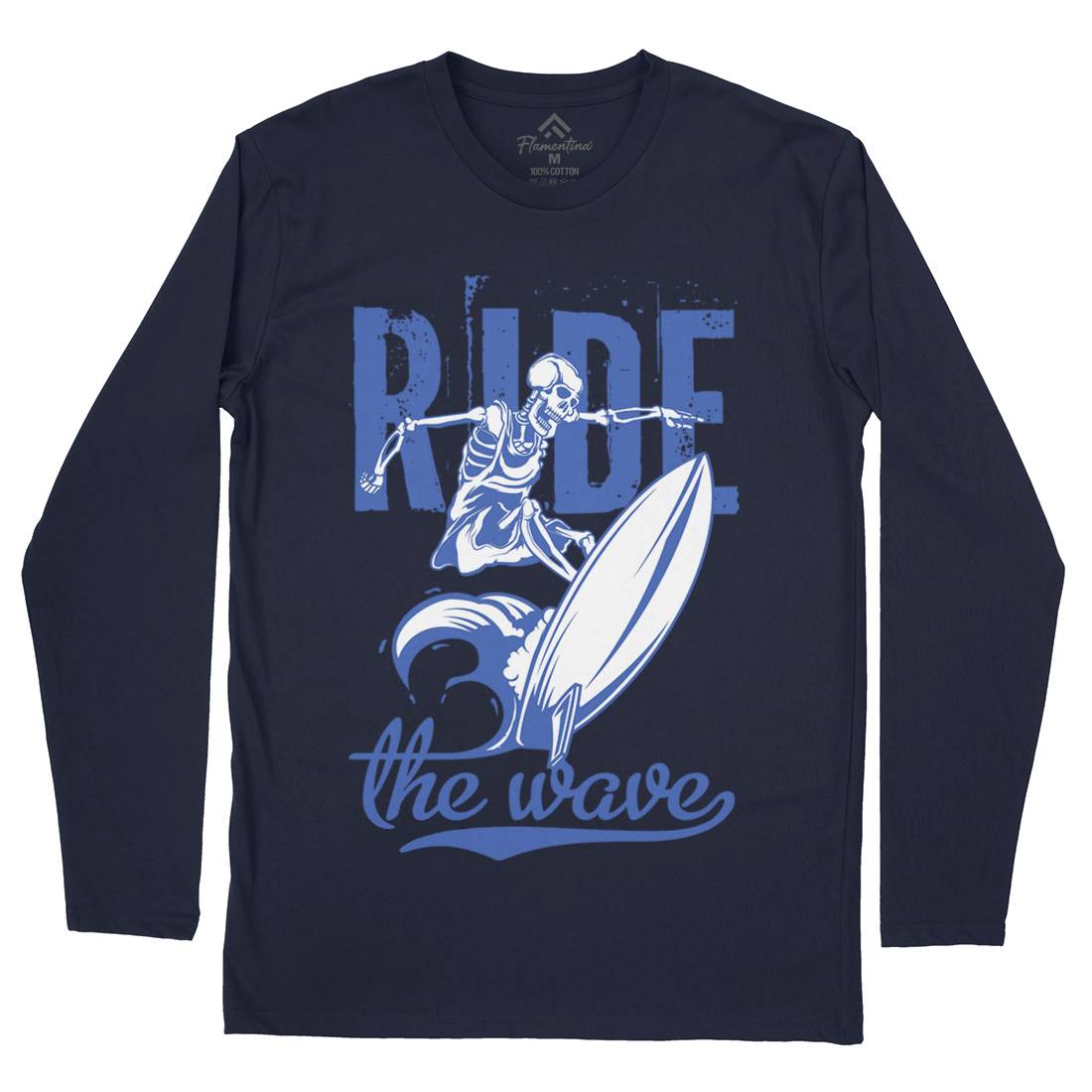 Ride Wave Surfing Mens Long Sleeve T-Shirt Surf B173