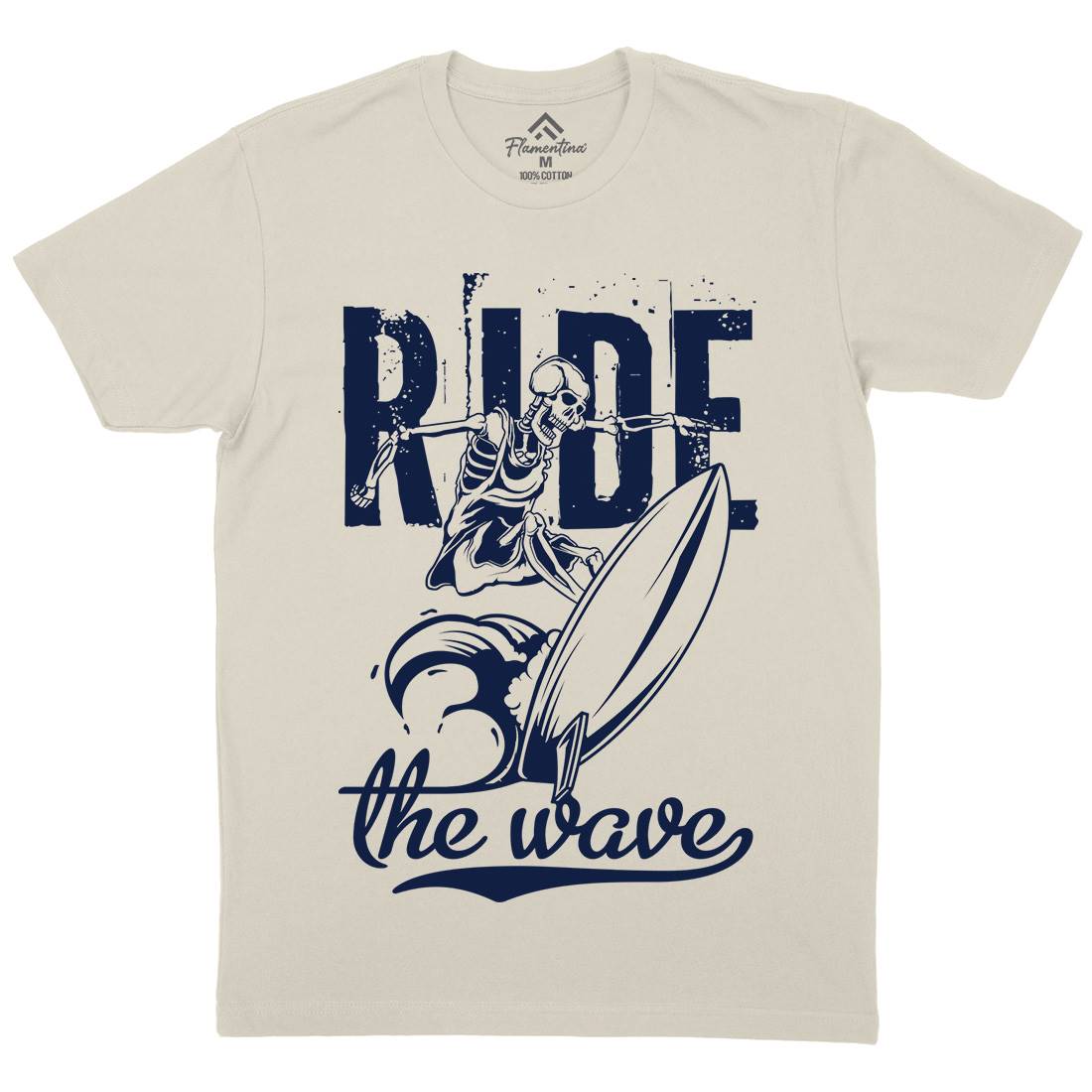 Ride Wave Surfing Mens Organic Crew Neck T-Shirt Surf B173